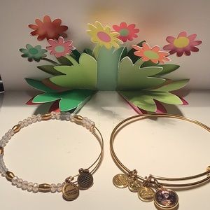 ALEX AND ANI AMETHYST FEB. BIRTHSTONE & CLEAR CRYSTAL BEAD CHARM BRACELETS